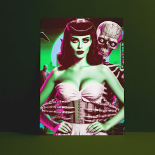 Cartão Postal Menina Horror VHS dos anos 80