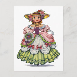 Cartão Postal Menina inglesa antiga em traje elisabetano