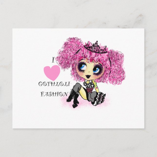 Cartão Postal Menina Kawaii de aniversário - personalizado (Frente)