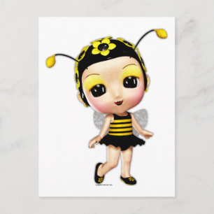 Cartão Postal Menina Lady Bumblebee