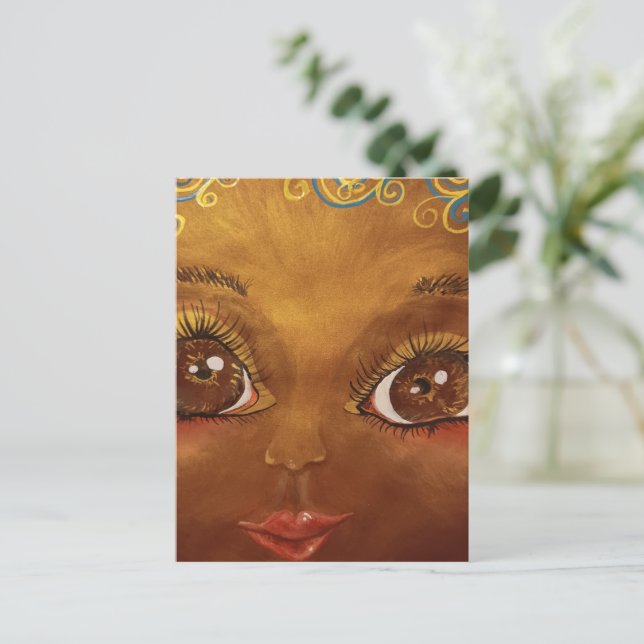 Cartão Postal menina marrom (Em pé/Frente)