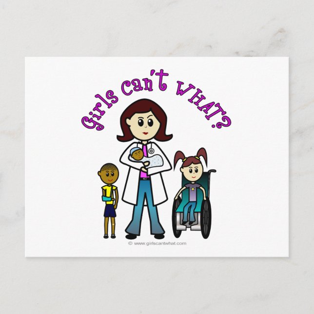 Cartão Postal Menina Médica Clara (Frente)