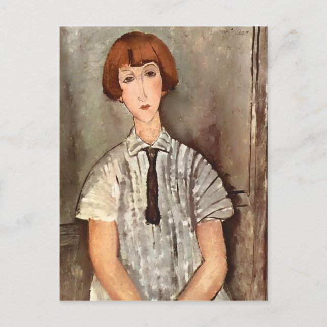 Cartão Postal Menina Modigliani com Blusa (Frente)