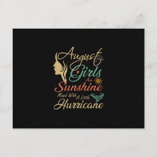 Cartão Postal Meninas de Agosto São Sol de Agosto Aniversário