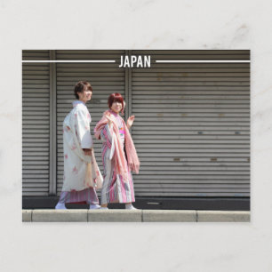 Cartão Postal Meninas japonesas vestidas nos quimonos/Yukata