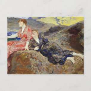 Cartão Postal Meninas na costa, c.1884-85