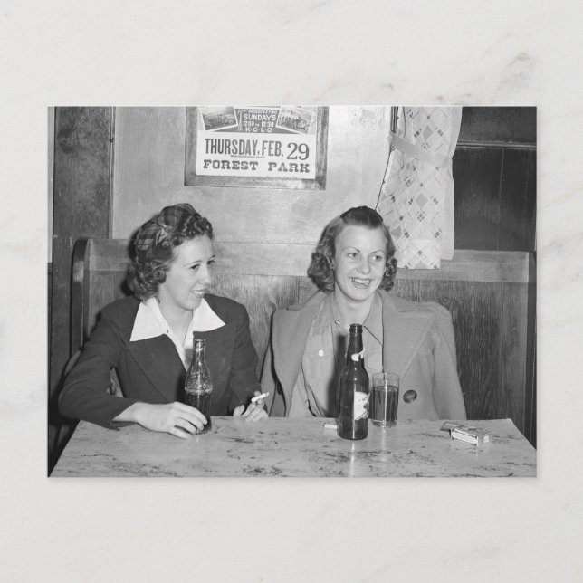 Cartão Postal Meninas no Bar, 1940 (Frente)