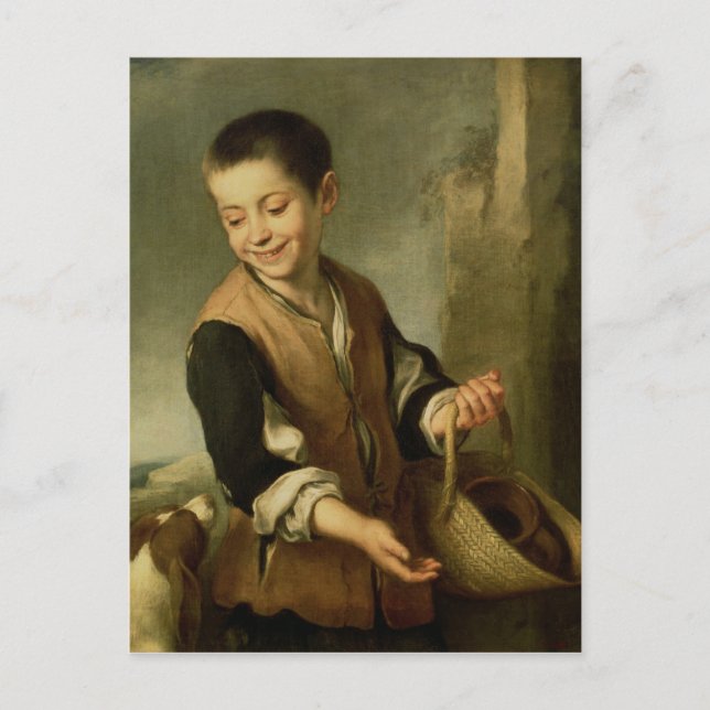 Cartão Postal Menino com Cachorro, c.1650 (Frente)