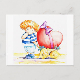Cartão Postal Menino com coração