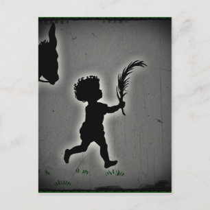 Cartão Postal Menino com um Ramo de Palma