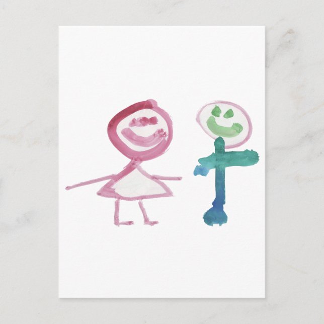 Cartão Postal Menino e Menina (Frente)