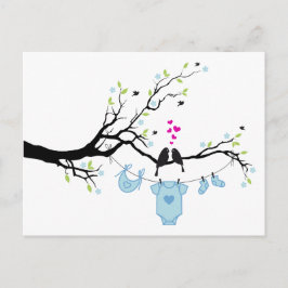 Cartão Postal menino novo, chá de fraldas design