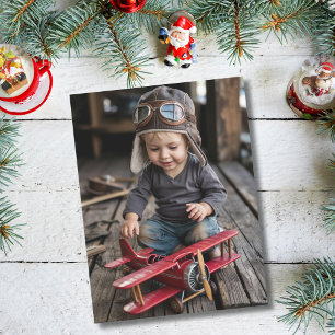 Cartão Postal Menino Piloto & Avião Foto Personalizada Natal Div