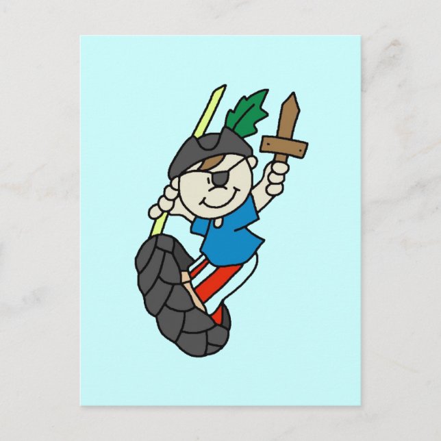 Cartão Postal Menino Pirata Ei Camisetas e Presentes (Frente)