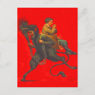 Cartão Postal Menino que Reza sendo Seqüestrado pelo Krampus Ver