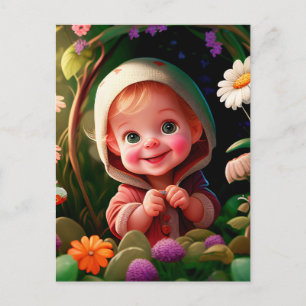 Cartão Postal Menino Sorridente 3d