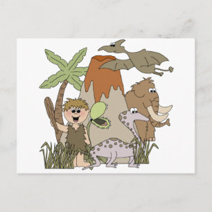 Cartão Postal Menino vida pré-histórica