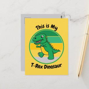 Cartão Postal Meninos Dinossauro do Halloween Este é o meu Dinos