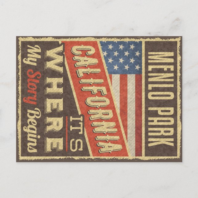 Cartão Postal Menlo Park California (Frente)