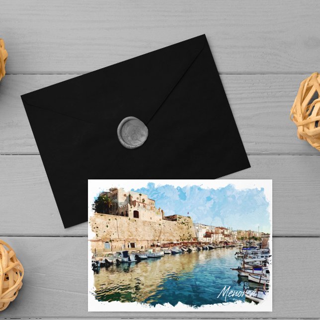 Cartão Postal Menorca Baleares Port Ciutadella Viagem (menorca spain baleares postcard)