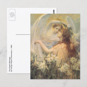 Cartão Postal Mensagem de Angel de George Swather, Vintage Art