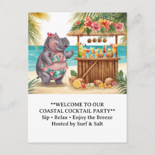 Cartão Postal Mensagem de boas-vindas da Festa de Cocktail HIPPO