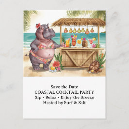 Cartão Postal Mensagem de boas-vindas da Festa de Cocktail HIPPO