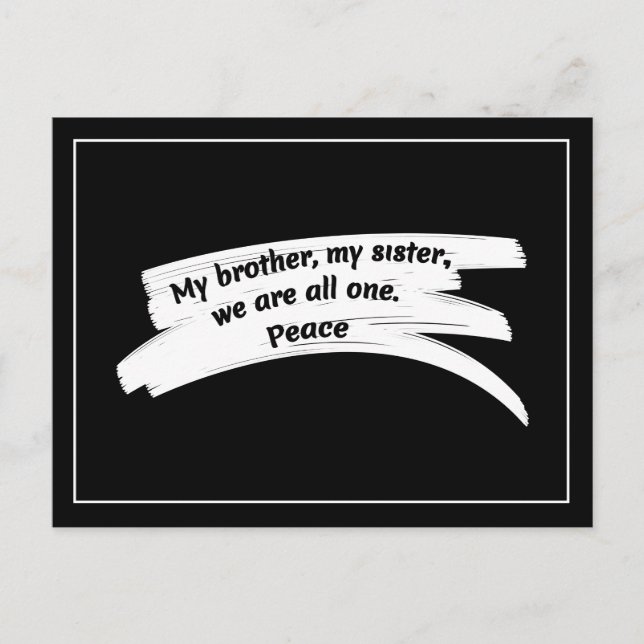 Cartão Postal Mensagem de Paz de Limpeza de Paint Stroke (Frente)