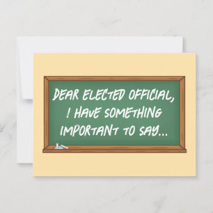 Cartão Postal Mensagem de quadro de aviso aos funcionários eleit