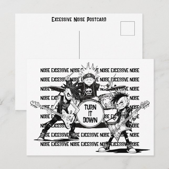 Cartão Postal Mensagem de Redução de Ruído Excessivo de Vizinho  (Frente/Verso)