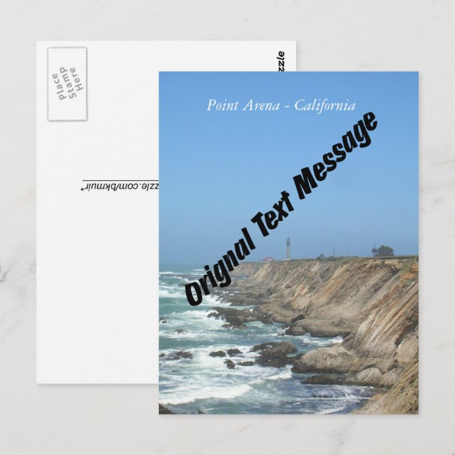 Cartão postal - Mensagem de texto original (Frente/Verso)