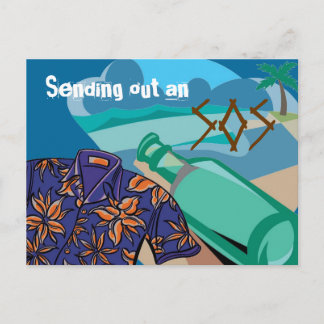 Cartão Postal Mensagem em uma garrafa