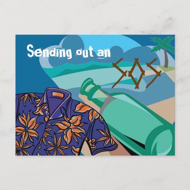 Cartão Postal Mensagem em uma garrafa (Frente)