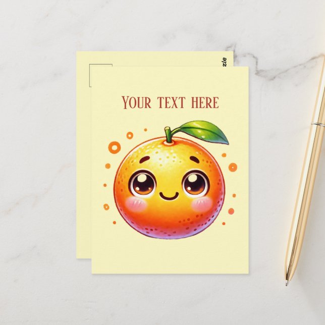 Cartão Postal Mensagem para adicionar amantes de fruta laranja (Frente/Verso In Situ)