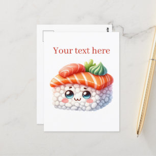 Cartão Postal Mensagem para adicionar comida japonesa em branco