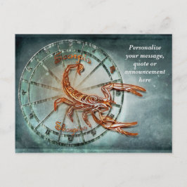 Cartão Postal Mensagem Personalizada de Horóscopo de Escorpião A