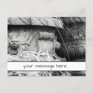 Cartão Postal Mensagem Personalizada de Primavera Preto de Pote 