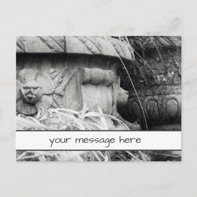 Cartão Postal Mensagem Personalizada de Primavera Preto de Pote  (Frente)