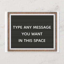 Cartão Postal Mensagem Personalizada de Sinal de Letterboard Pre
