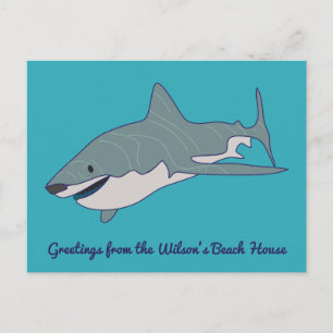 Cartão Postal Mensagem Personalizada do Shark Branco do excelent