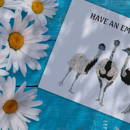 Cartão Postal Mensagem Personalizada Emus Bird