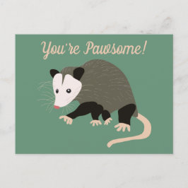 Cartão Postal Mensagem Personalizada Verde de Ilustração de Cute