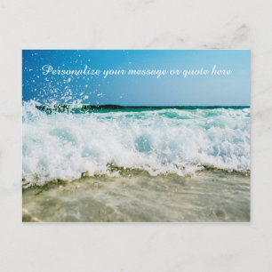 Cartão Postal Mensagem Personalizar Curta de Ondas Oceânicas Tr