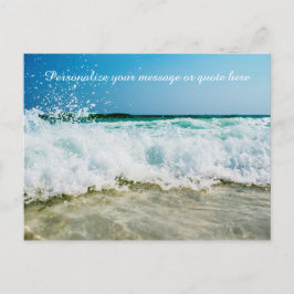 Cartão Postal Mensagem Personalizar Curta de Ondas Oceânicas Tra