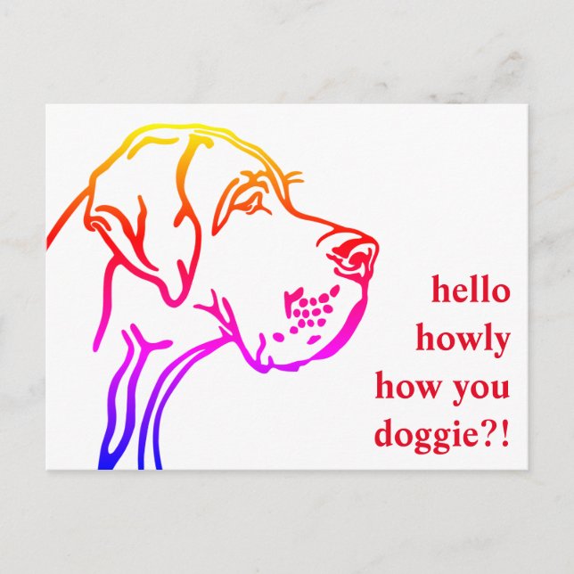 Cartão Postal Mensagens de Dogue Alemão (Frente)