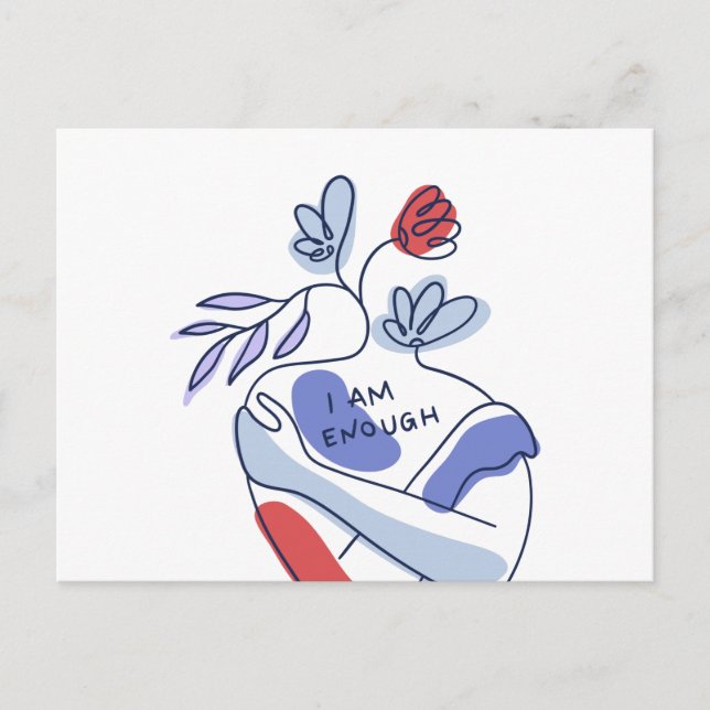 Cartão Postal Mensagens de movimento de positividade do corpo (Frente)