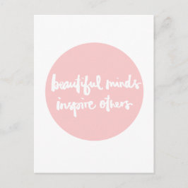 Cartão Postal Mentes bonitas inspiram as pessoas Citação Inspira