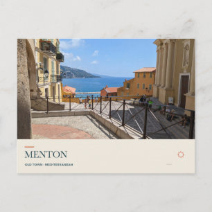 Cartão Postal Menton Cidade Velha e Vista do Mar