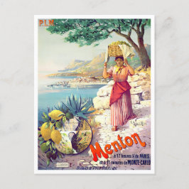 Cartão Postal Menton France viagens vintage
