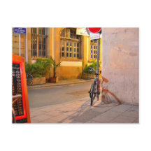 Menu, Bicicleta, Shadow France fora de um restaura